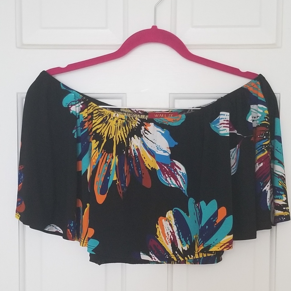 Wall St. Black Floral Crop Top & Maxi Skirt Set - Picture 6 of 8
